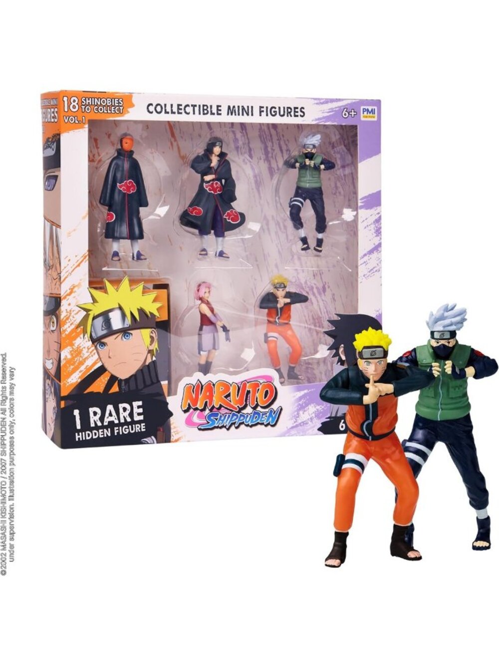 Collectible Naruto Shippuden Mini Figures 6-Pack, Assortment A - Fun Anime Toys